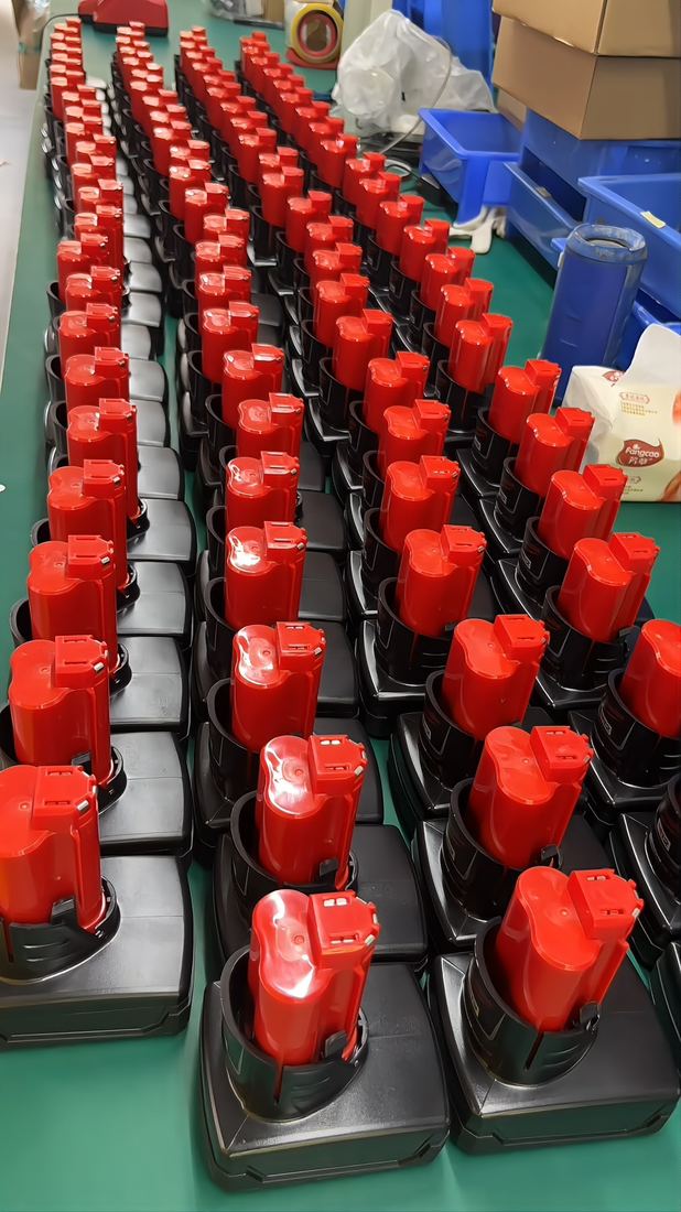 Battery packs in production at the Chengbang factory