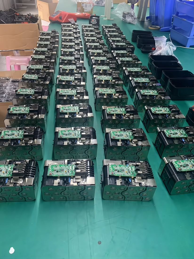 Battery packs with protection boards in assembly